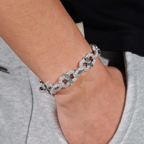 13MM Marquise & Pear Cut Moissanite Cuban Link Bracelet 14K Gold - Image 3