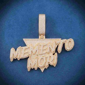 "Memento Mori" Custom Moissanite Pendant 14K Gold