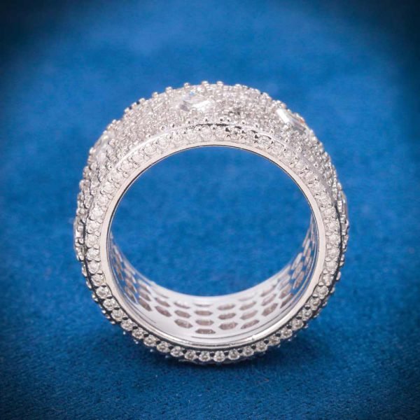 Moissanite 7-Row Emerald Cut Ring 14K Gold - Image 5