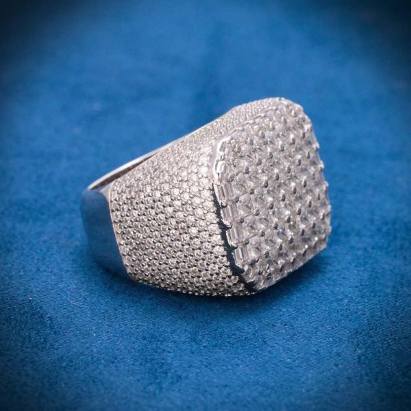 Moissanite 8-Row Princess Cut Ring 14K White Gold - Image 4