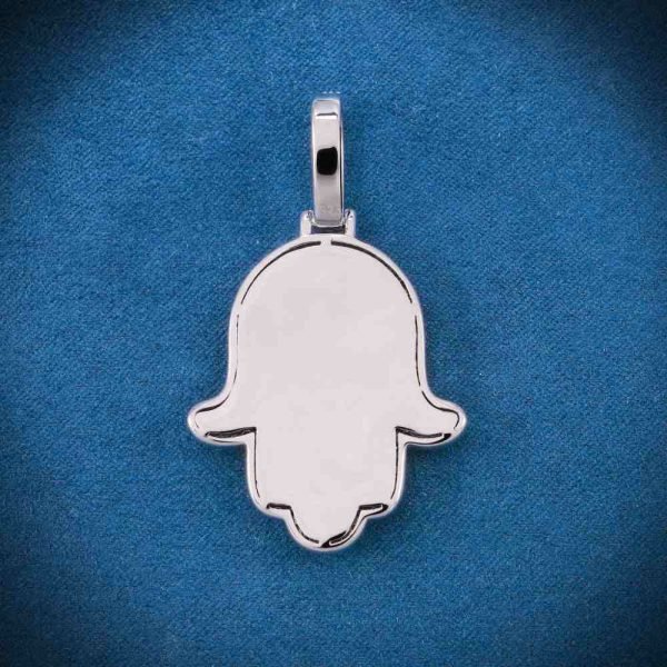 Moissanite Allah Hamsa Hand Pendant 14K Gold - Image 6