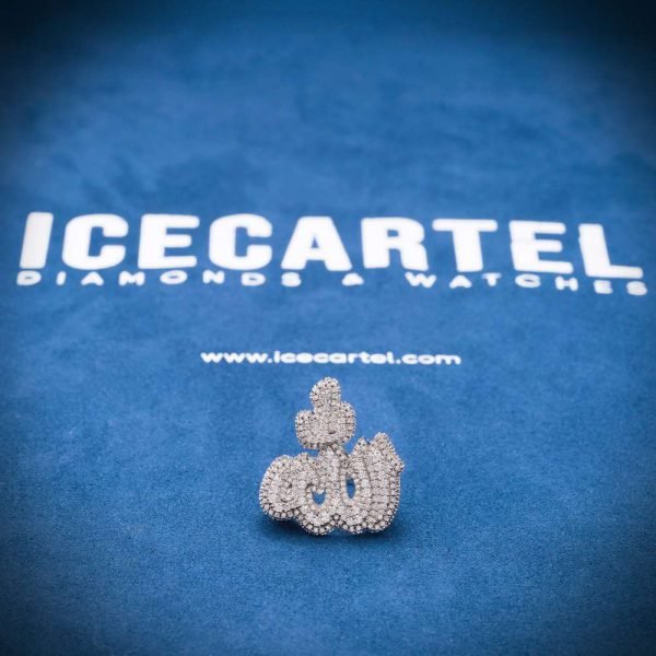 Moissanite Allah Ring 14K White Gold - Image 6