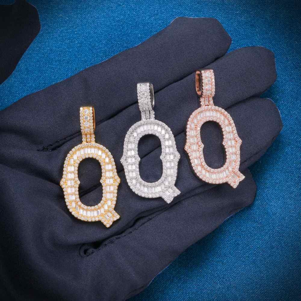 Moissanite Baguette Letter "Q" Pendant - Image 6