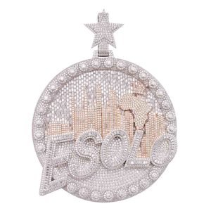 Moissanite Custom "ESOLO" Circle Pendant 14K Gold