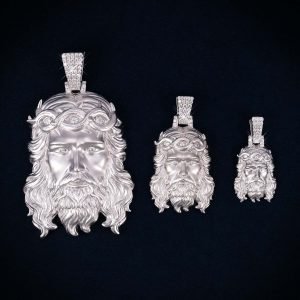 Moissanite Infinity Jesus Pendant 14K Gold