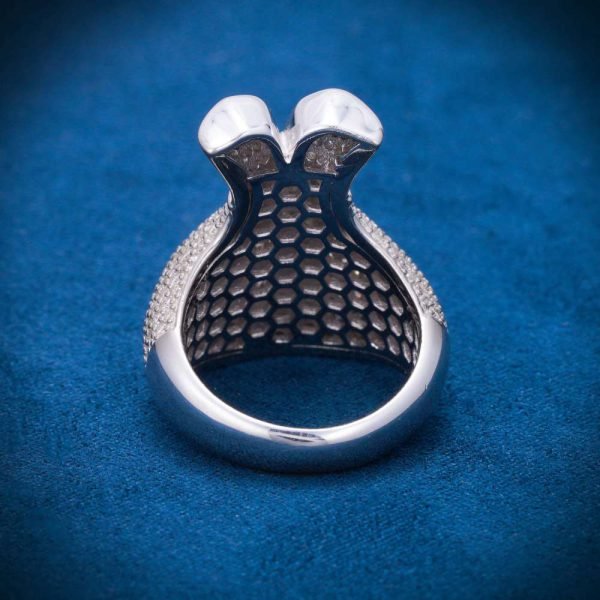 Moissanite Money Bag Ring 14K White Gold - Image 6