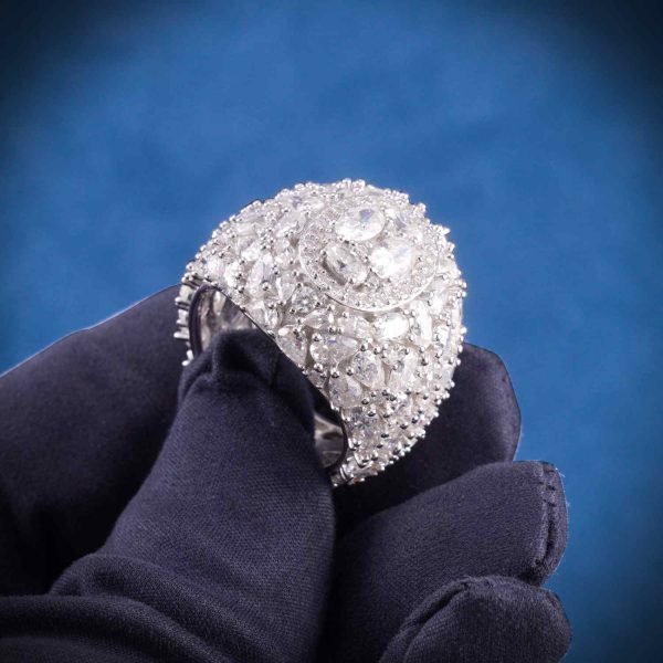Moissanite Oval Cut Cluster Ring - Image 4