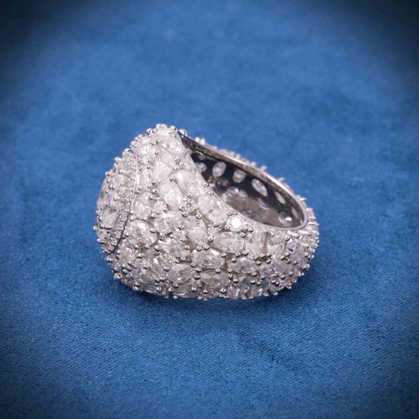 Moissanite Oval Cut Cluster Ring - Image 5