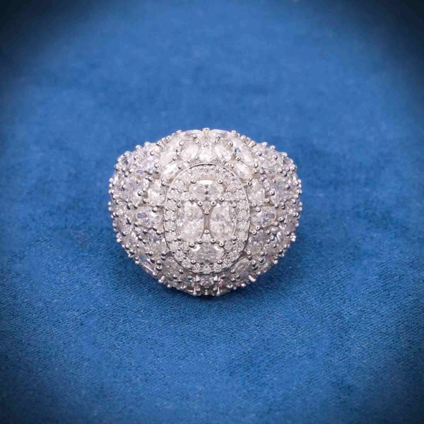Moissanite Oval Cut Cluster Ring - Image 2