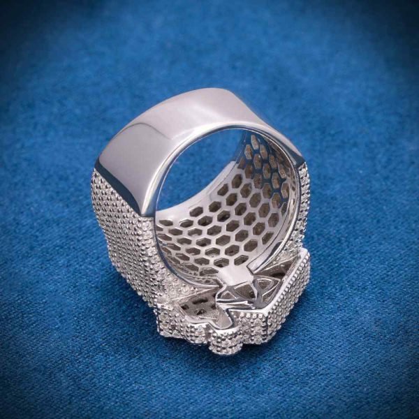 Moissanite Trap House Ring 14K White Gold - Image 5