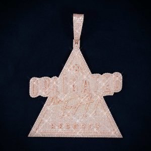 "OBLIGATED" Custom Moissanite Pendant 14K Gold