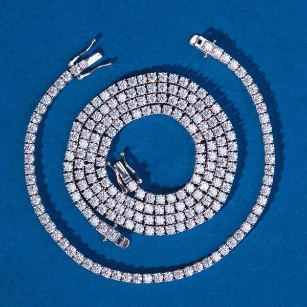 3MM Moissanite Tennis Chain + FREE Tennis Bracelet - Image 7