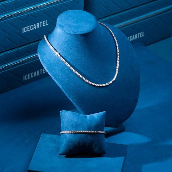 3MM Moissanite Tennis Chain + FREE Tennis Bracelet - Image 2