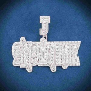 "SHOWTIME" Custom Moissanite Pendant 14K Gold