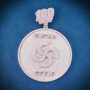 "SLICKA STYLE" Custom Moissanite Pendant 14k Gold