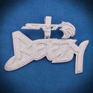 "SRT Breezy" Custom Moissanite Pendant 14K White Gold