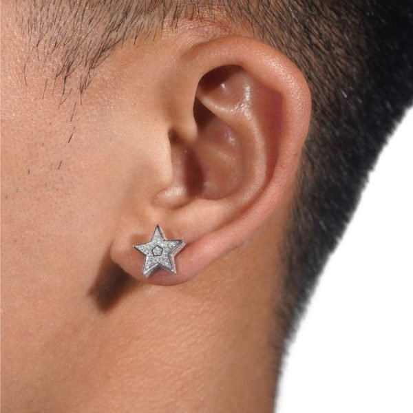 Star Moissanite Earrings 14K Gold - Image 3