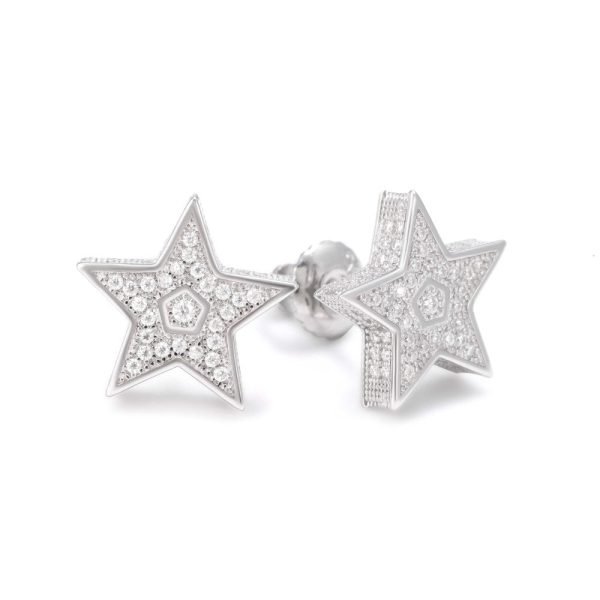 Star Moissanite Earrings 14K Gold - Image 2