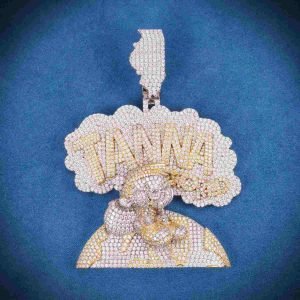 "TANNA WORLD" Custom Moissanite Pendant 14K Gold