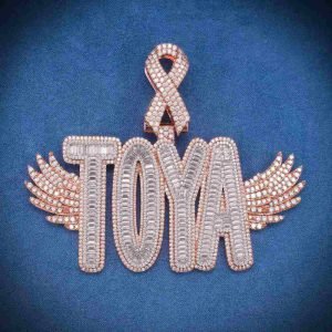 "TOYA" Custom Baguette Moissanite Pendant 14K Two Tone