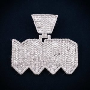 "VRCR" Custom Moissanite Pendant 14K Gold