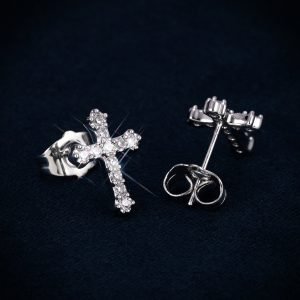 VVS Cross Earrings 14K Gold