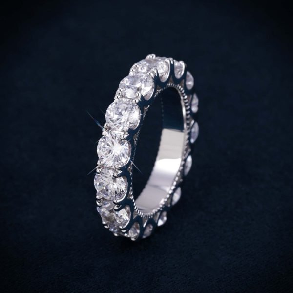 5MM VVS Eternity Band Ring 14K Gold - Image 4
