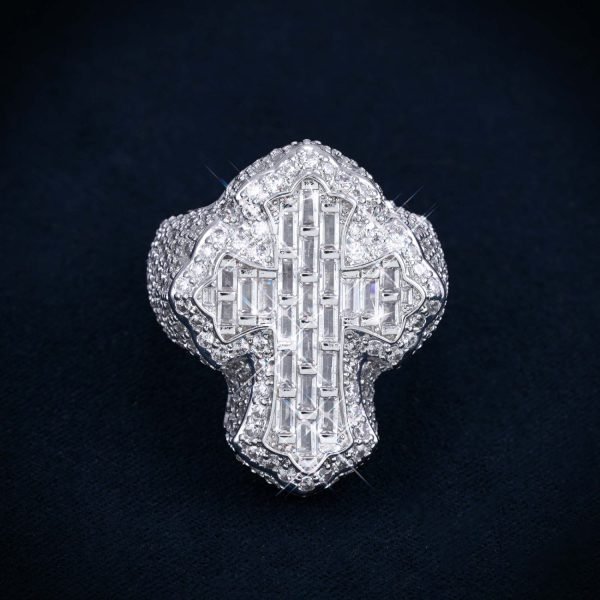 VVS Fleur Cross Ring 14K Gold - Image 2
