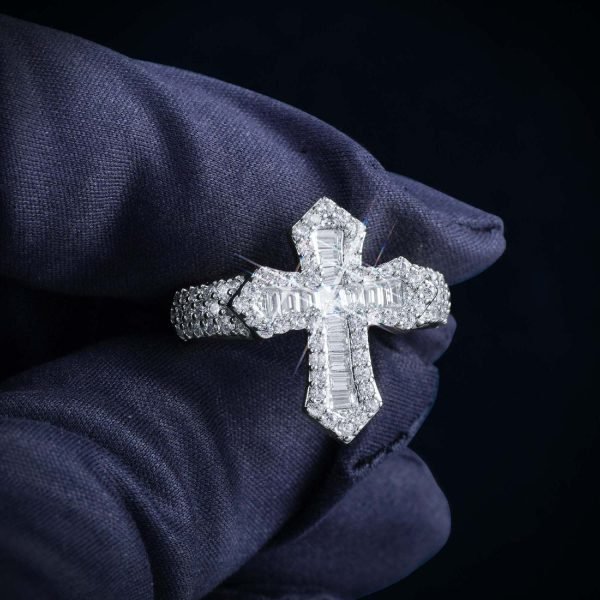 VVS Gothic Cross Ring 14K Gold - Image 5