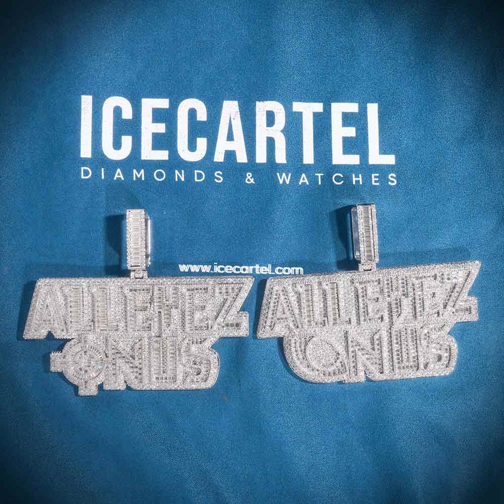 "ALL EYES ON US" Custom Moissanite Pendant 14K Gold - Image 4