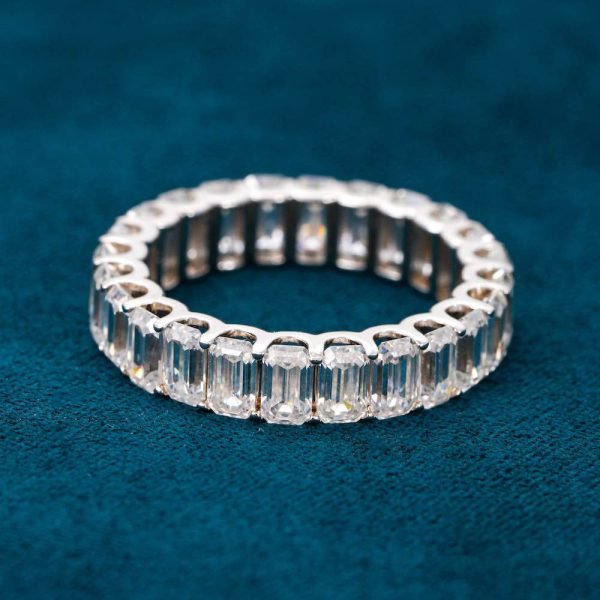 Moissanite Baguette Band Ring 14K Gold - Image 3