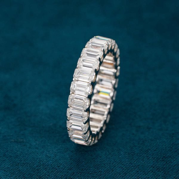 Moissanite Baguette Band Ring 14K Gold - Image 2