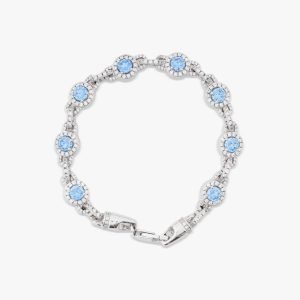 Blue Halo Moissanite Bracelet