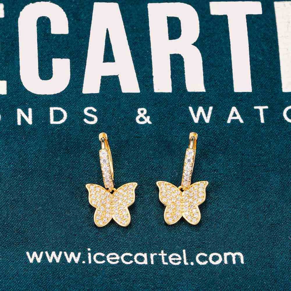 Moissanite Butterfly Earrings 14K Gold - Image 6