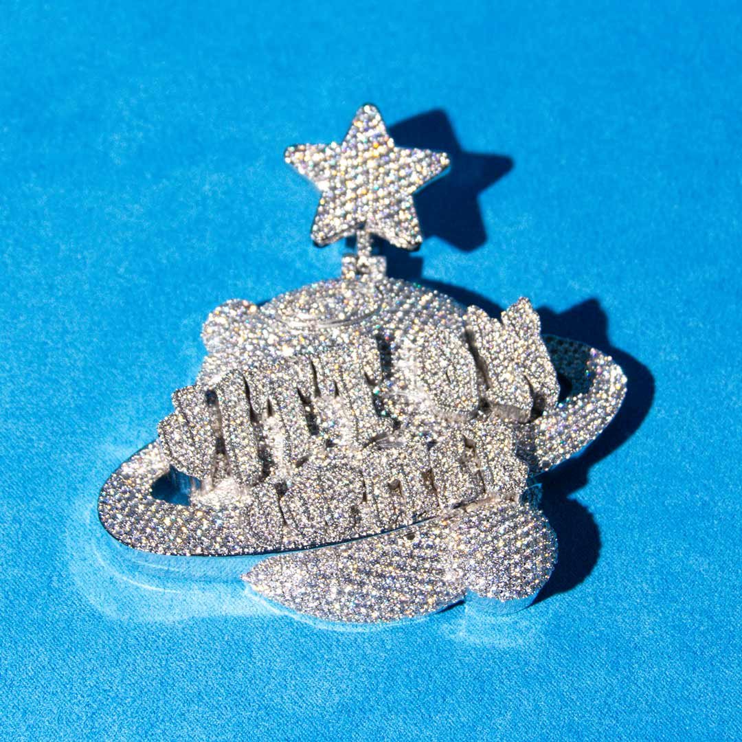 "JITT ON JUPITER" Custom Moissanite Pendant 14K Gold - Image 2