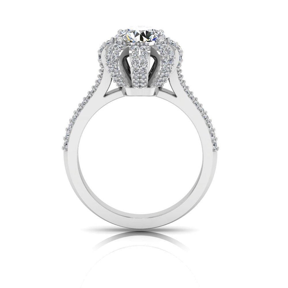 Crown Set Split Shank Moissanite Engagement Ring - Image 5