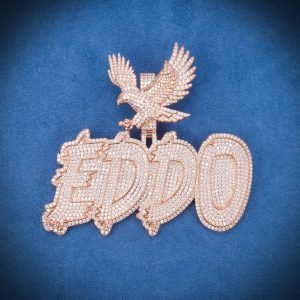 "EDDO" Custom Moissanite Pendant 14K Rose Gold