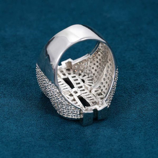 Dollar Sign Moissanite Baguette Ring 14k Gold - Image 5