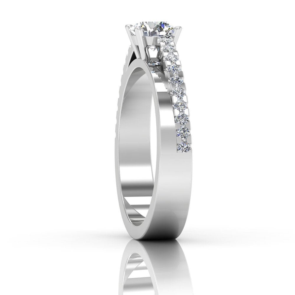 Double Layer Brilliant Cut Moissanite Engagement Ring - Image 9