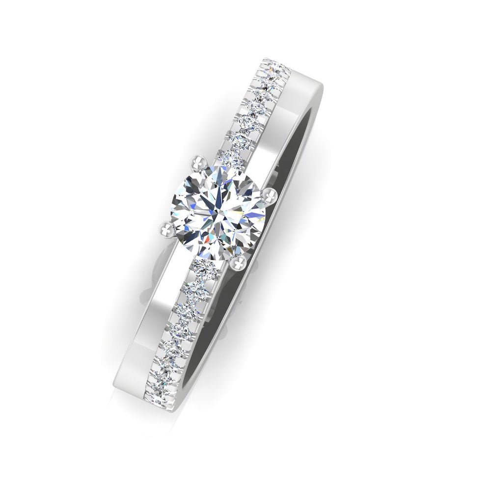 Double Layer Brilliant Cut Moissanite Engagement Ring - Image 7