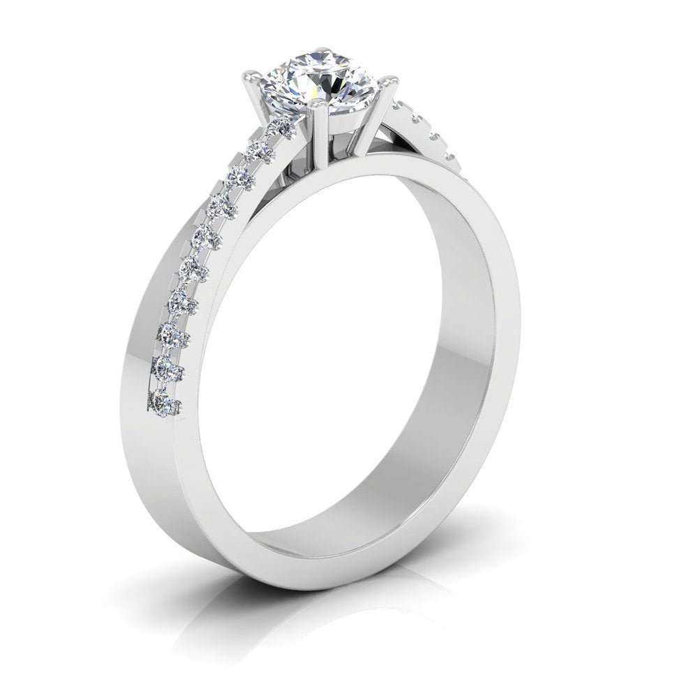Double Layer Brilliant Cut Moissanite Engagement Ring - Image 8