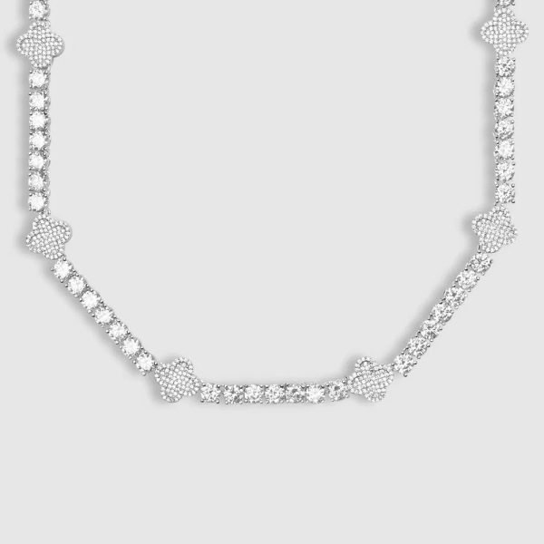 5MM Four Leaf Moissanite Tennis Chain 14K Gold - Image 2