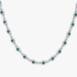 Green Halo Moissanite Chain