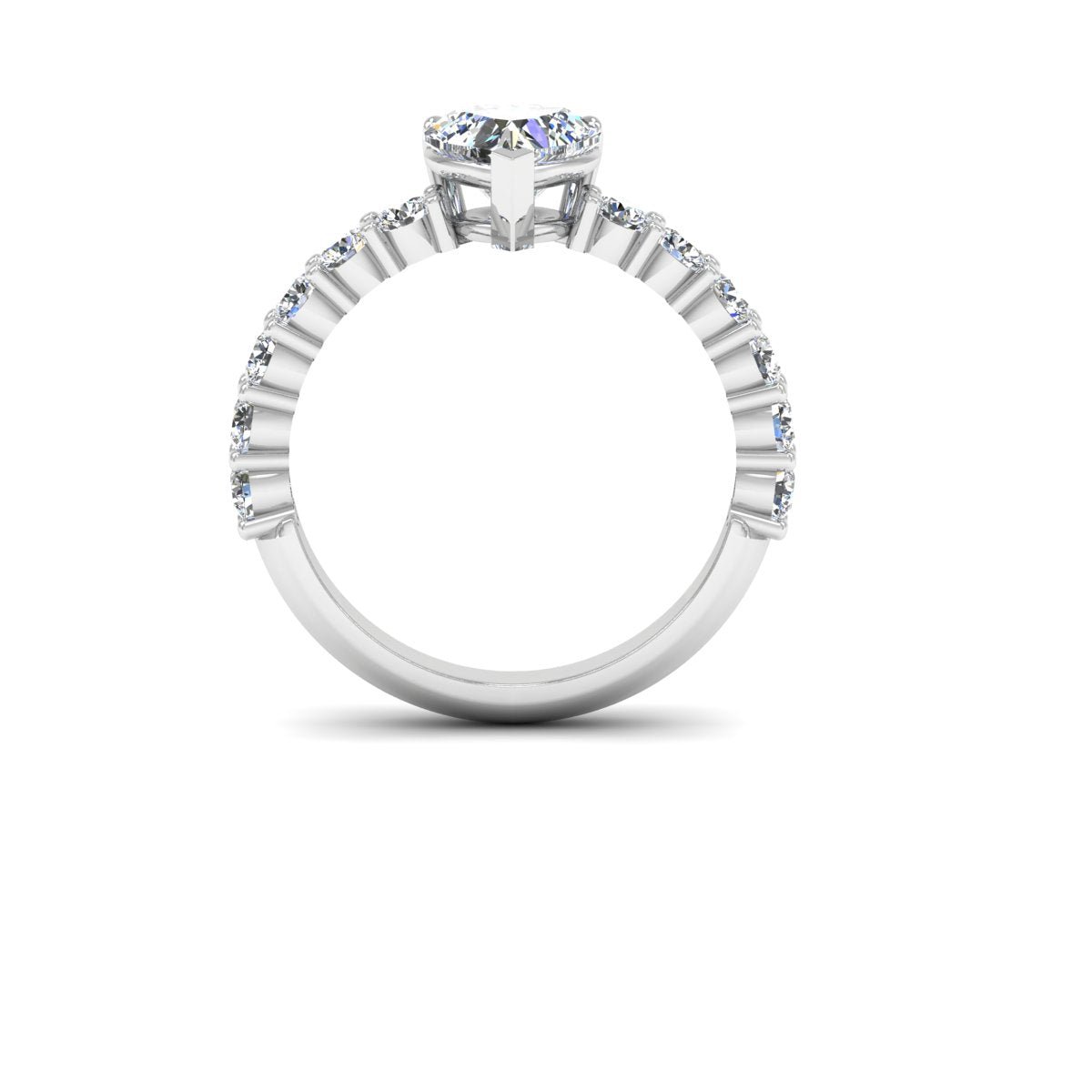 Heart Cut Prong Set Moissanite Engagement Ring - Image 6