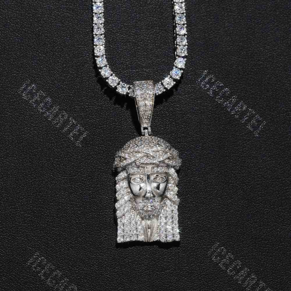 Hollow Back Mini Jesus Pendant 14K Gold - Image 2