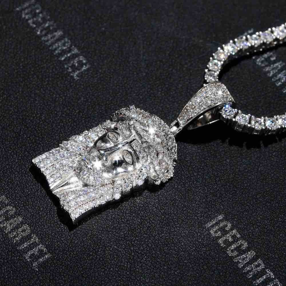 Hollow Back Mini Jesus Pendant 14K Gold - Image 6