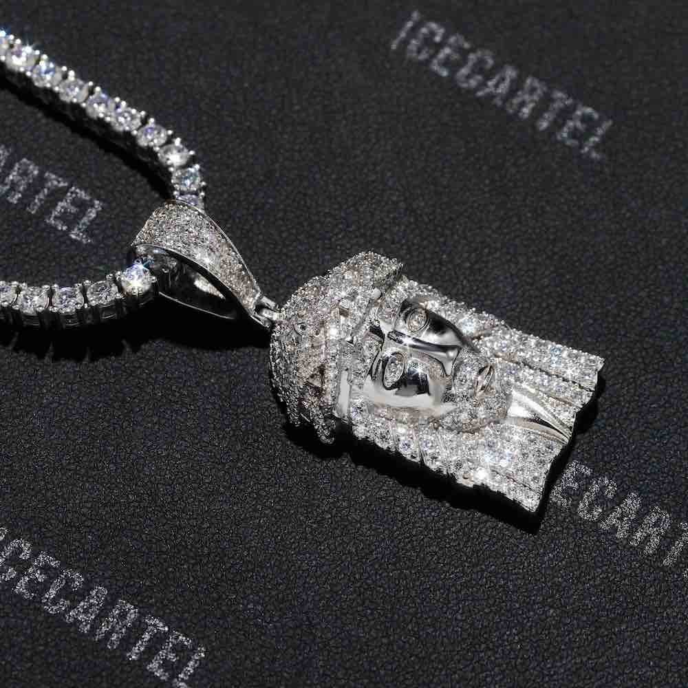 Hollow Back Mini Jesus Pendant 14K Gold - Image 7