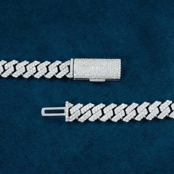 10MM Round Cut Moissanite Cuban Link Chain 14K Gold - Image 13
