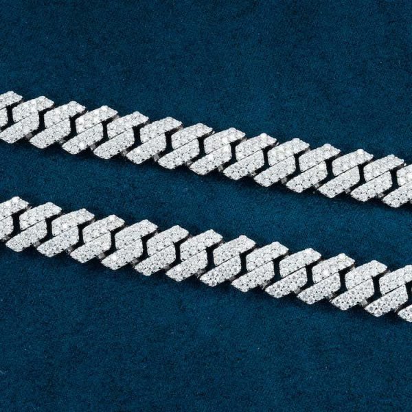 10MM Round Cut Moissanite Cuban Link Chain 14K Gold - Image 14