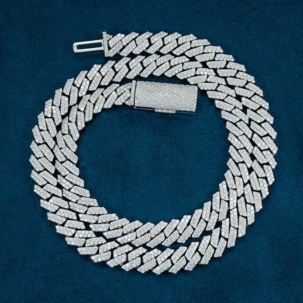 10MM Round Cut Moissanite Cuban Link Chain 14K Gold - Image 3